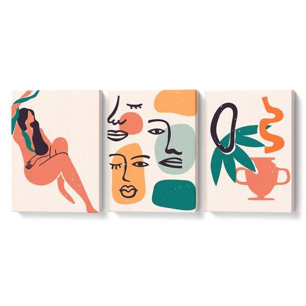 Corrigan Studio 3 Piece Wrapped Canvas Art Prints Set Wayfair.co.uk